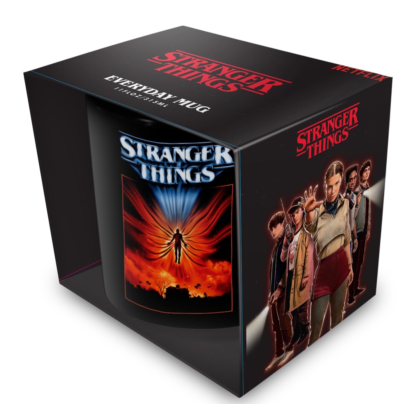 Pyramid International Stranger Things (The Rise of Vecna) 11oz/315ml Black Pod Mug, Official Licensed Netflix Drinkware, Ceramic Coffee Cup for Fans and Collectors, One Size