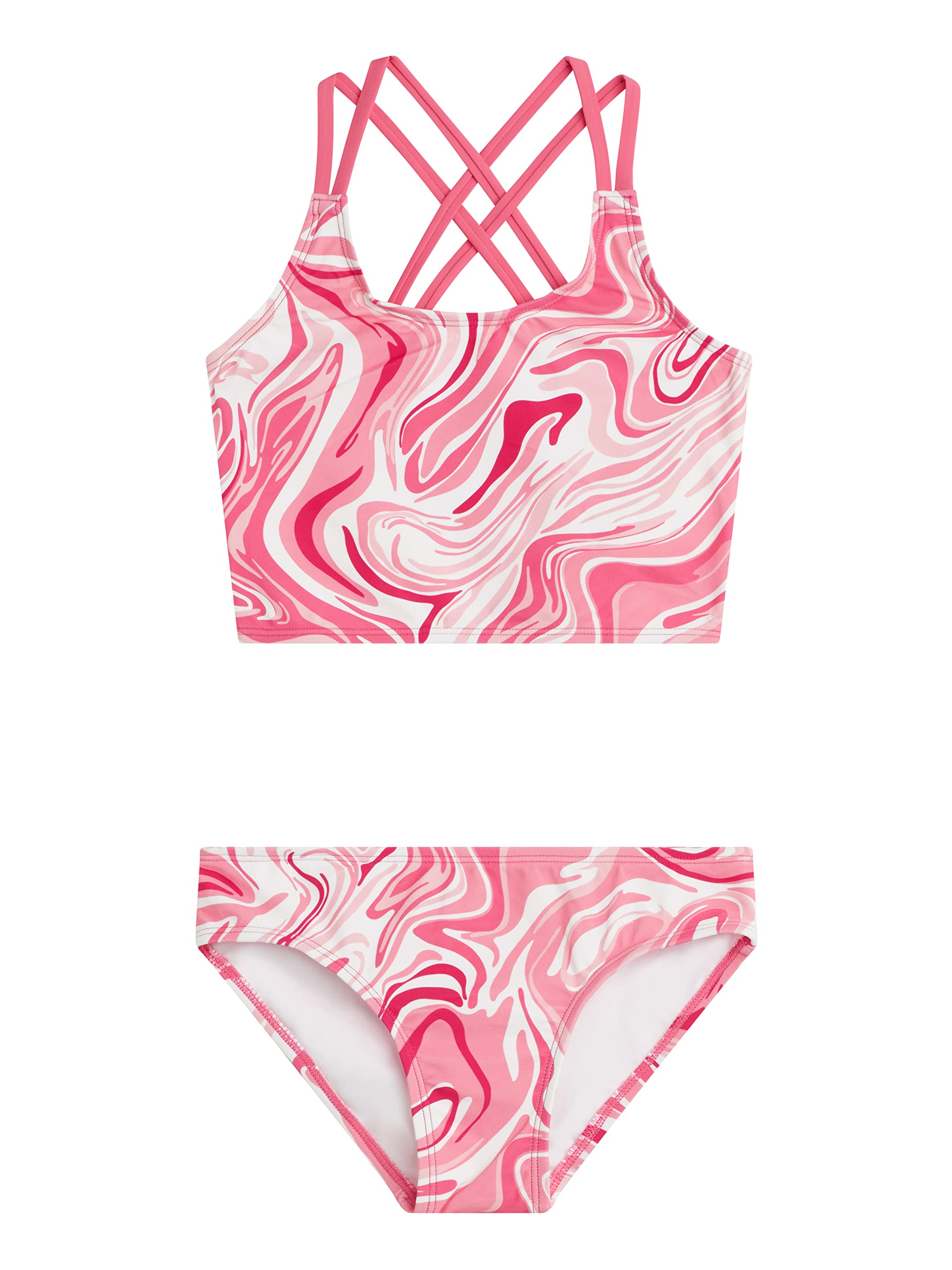 Kanu Surf Girls Waverly UPF 50 Beach Sport Criss-Cross Tankini