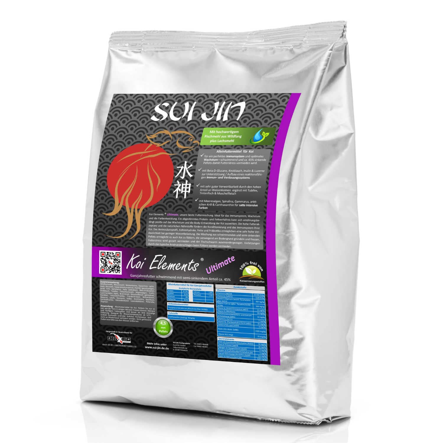 Koi Elements Ultimate Koifutter (5kg) perfektes Immunsystem - optimales Wachstum - satte Intensive Farben