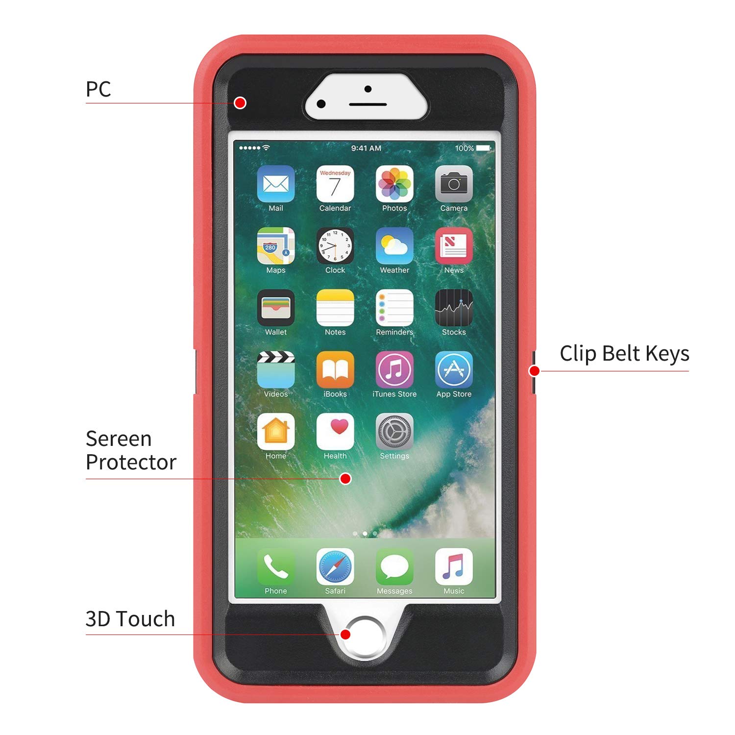 Amazon.com: CAFEWICH for iPhone 6/6S Case Heavy Duty