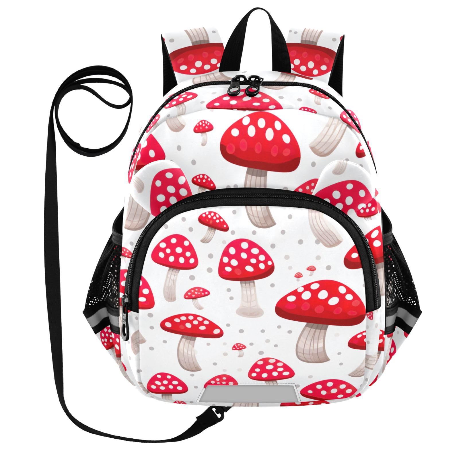 Mushrooms Funny Leave Toddler Harness Backpack for Boys Girls 3-6 Years Kids Backpack with Anti Lost Safety Leash Baby Travel Bag for Preschool Travel Walking