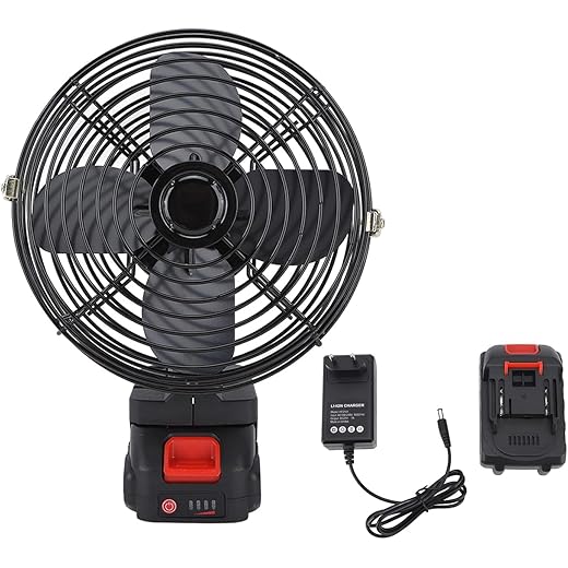 MDHL Camping Fan with Light and Power Bank 3 Speed Rechargea