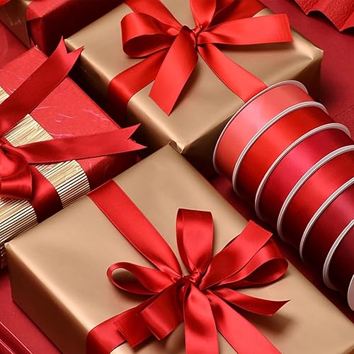 Miniatura 383 de Cinta de satén verde esmeralda de doble cara de 1-1/2 pulgadas x 50 yardas, cinta de poliéster verde esmeralda para envolver regalos, muy adecuada