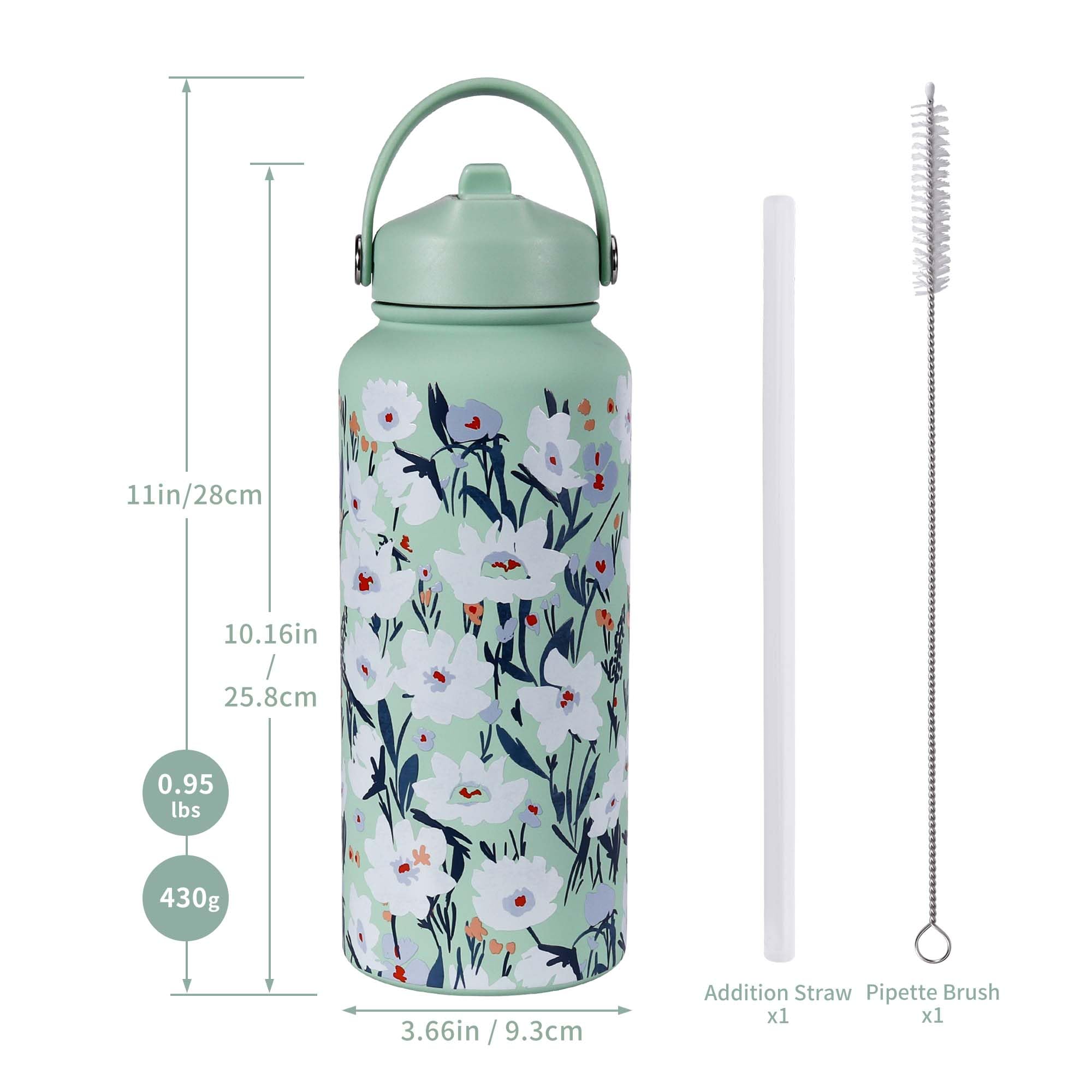 Borraccia Termica 1L Con Cannuccia E Fiocchi Di Neve | Goetland | Acciaio Inox 304 | Mantiene Caldo 24h/freddo 12h | Blu