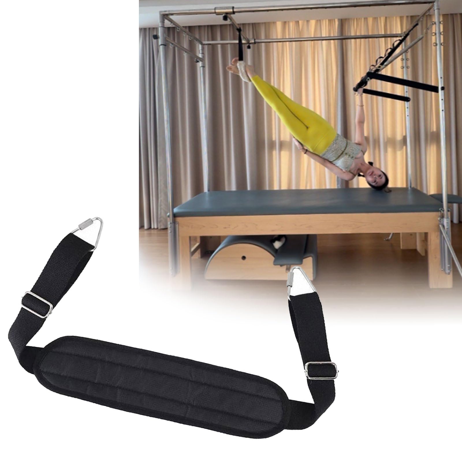 Pilates-Fußband-Zubehör für Fitnessgeräte, mit regulierbarer Länge zur Steigerung und Flexibilität, professioneller Pilates-Gurt