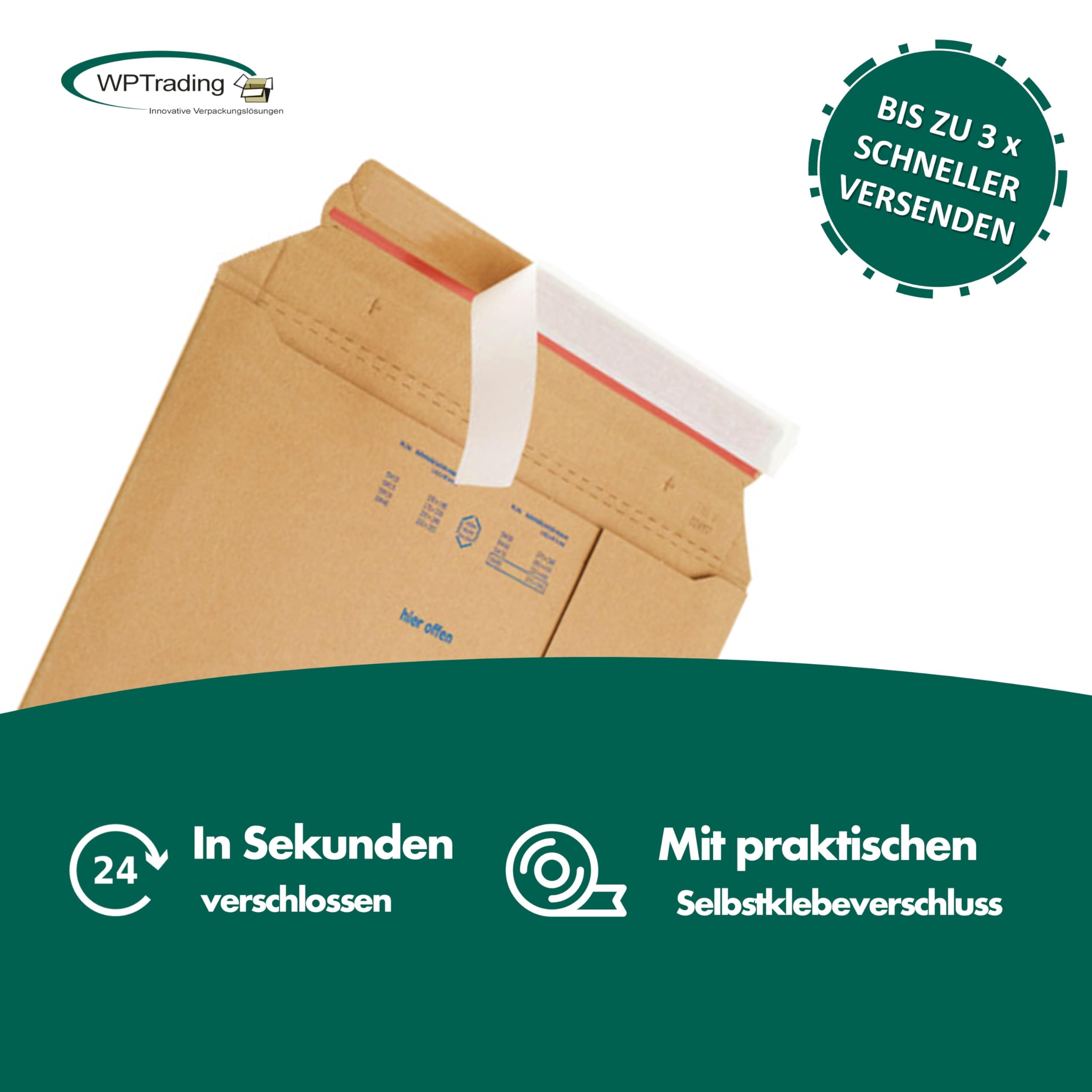 25 Stück Wellpappe Versandtaschen DIN A3 330 x 490 mm (SW70) selbstklebend in Braun - Pappe Versandtasche aus Karton für Büchersendung reißfest - Warensendung Versand Verpackung für Bücher