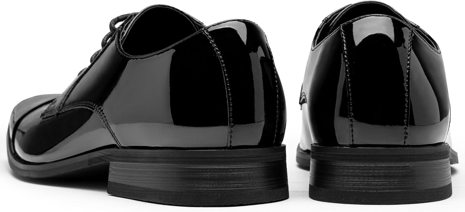 Jousen Mens Dress Shoes Tuxedo Patent Oxford Classic Comfortable Dress Shoes for Men - Image 8