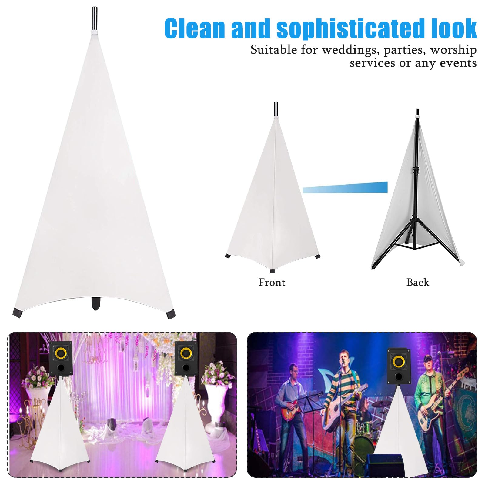 kyaoayo Speaker Stand Cover, Pack of 2 Tripod Covers for Speakers Double-Sided, DJ Light Speaker Stand, Tripod Frame Cover - Image 4
