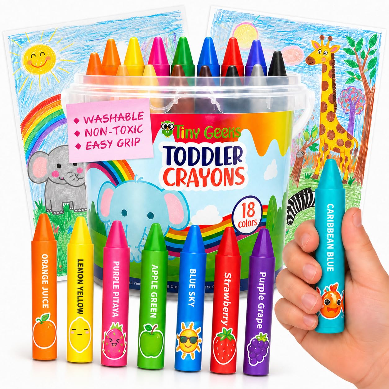 TinyGeeks 18 Jumbo Crayons