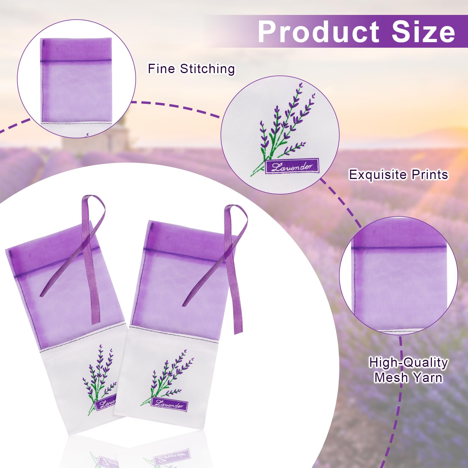 30 Sachets Vides Pour Lavande à Remplir | Coton-lin Avec Cordon | Réutilisables Et Parfumés