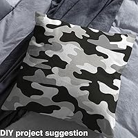 Vista 4 de The Yard - Tela de camuflaje gris, tela de tapicería negra blanca y gris para coser sillas, sofá, tela impermeable abstracta de camuflaje militar