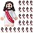Bememo 25 Pcs Little Jesus Figures Original Design Jesus Love You Mini Rubber Toys to Hide and Seek Christmas Religious Party Favors Sunday School Baptism Gifts(Rose Red)