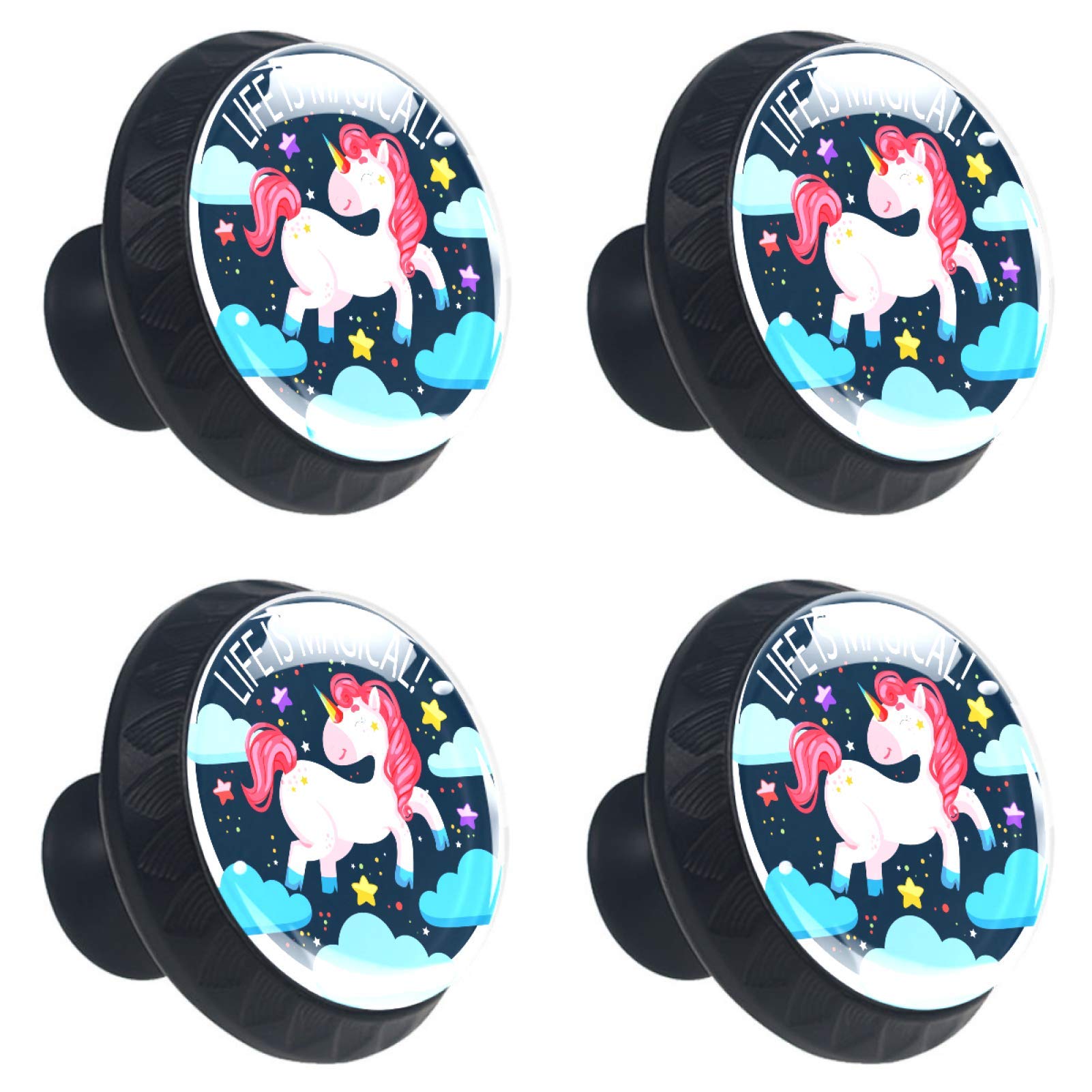 Boutons de meuble licorne de 30 mm en verre premium d'une clarté absolue