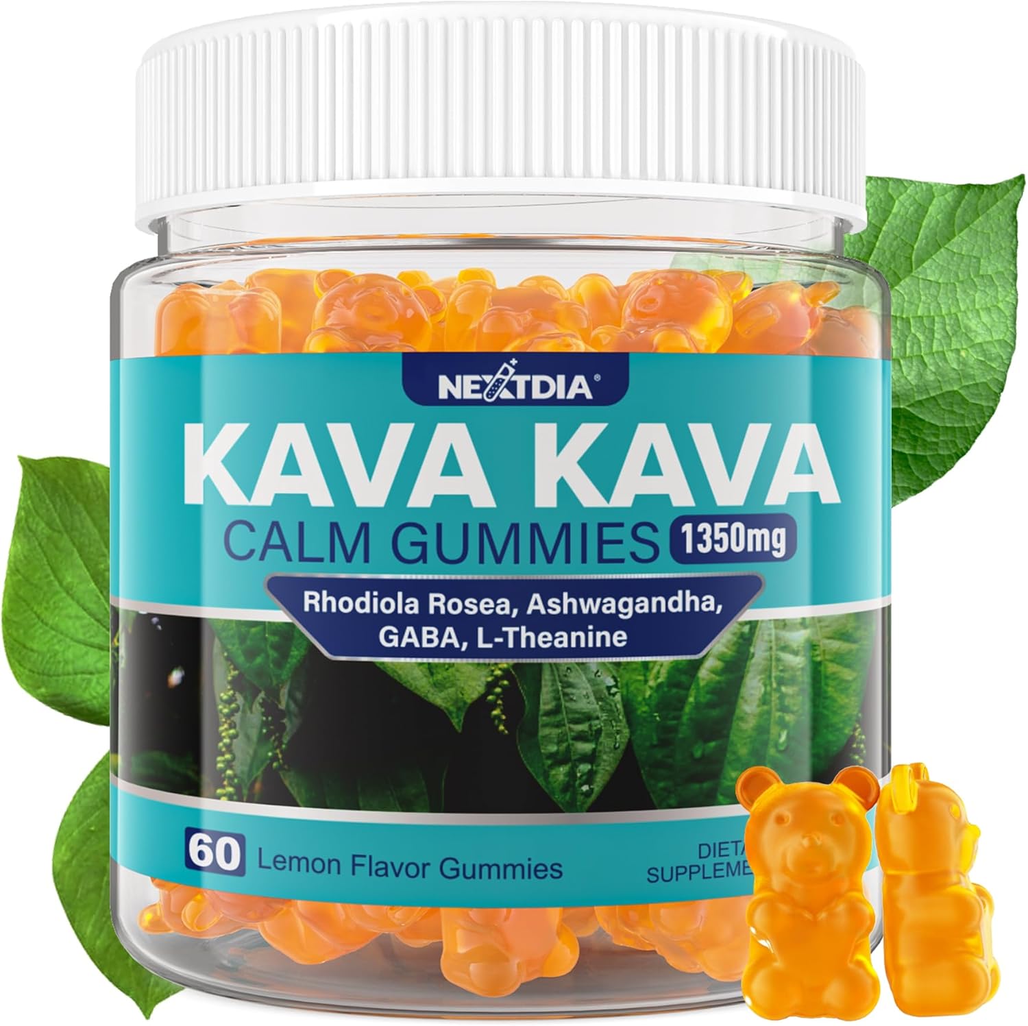 Nextdia Kava Kava Gummies, Calm Gummies, Melatonin-Free Kava Blend for Relaxation, Calm and Focus - Alternative to Kava Powder Capsules, 1 Pack