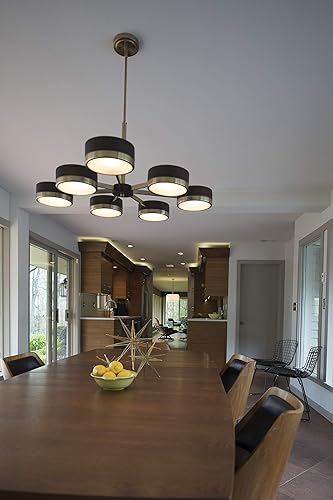 Miniatura 6 de VAXCEL Madison 7 Candelabro moderno de mediados de siglo de bronce claro