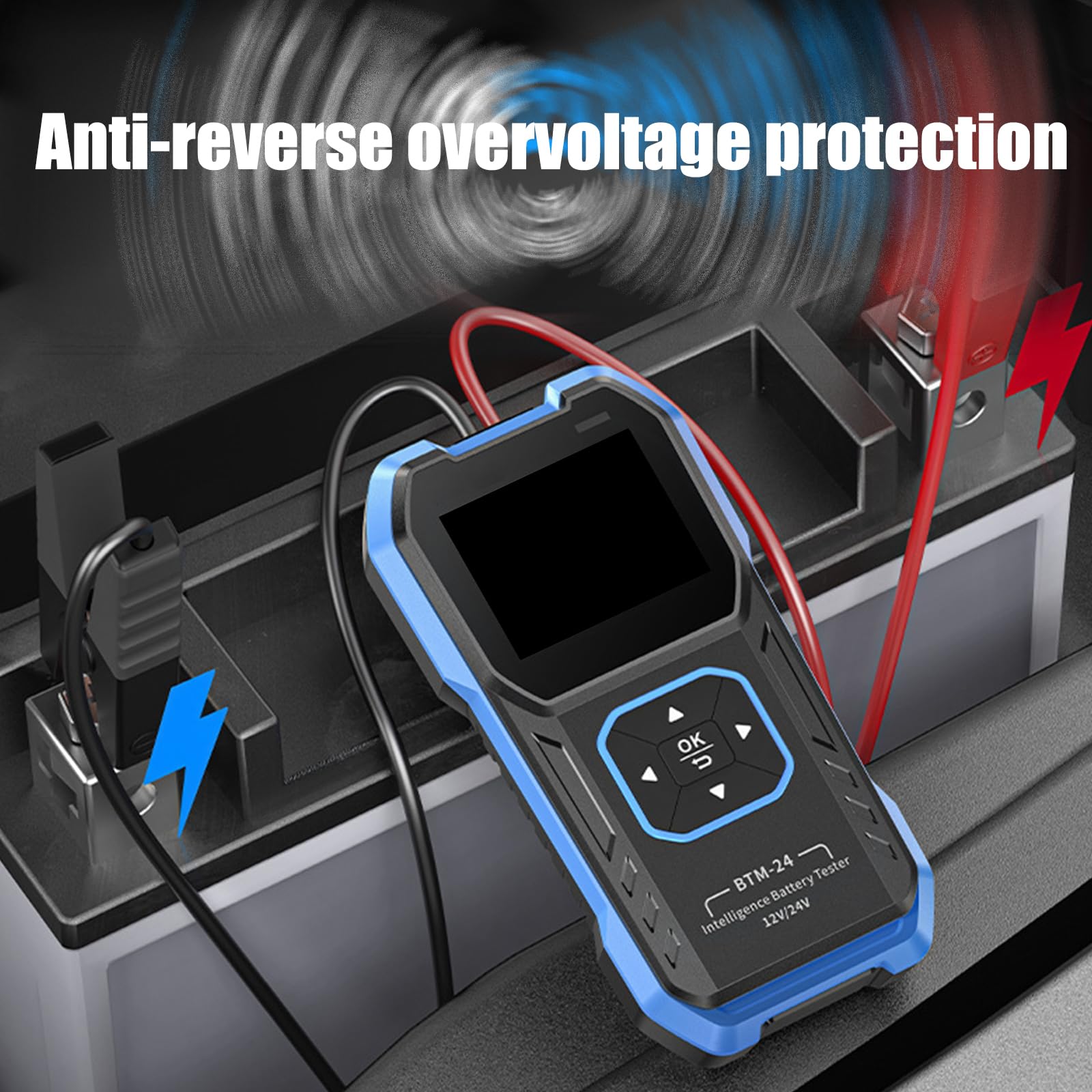 Testeur de charge de batterie automobile multiple avec affichage de 6,1 cm en temps réel pour voiture, camion, moto, outil d'analyse de batterie automobile