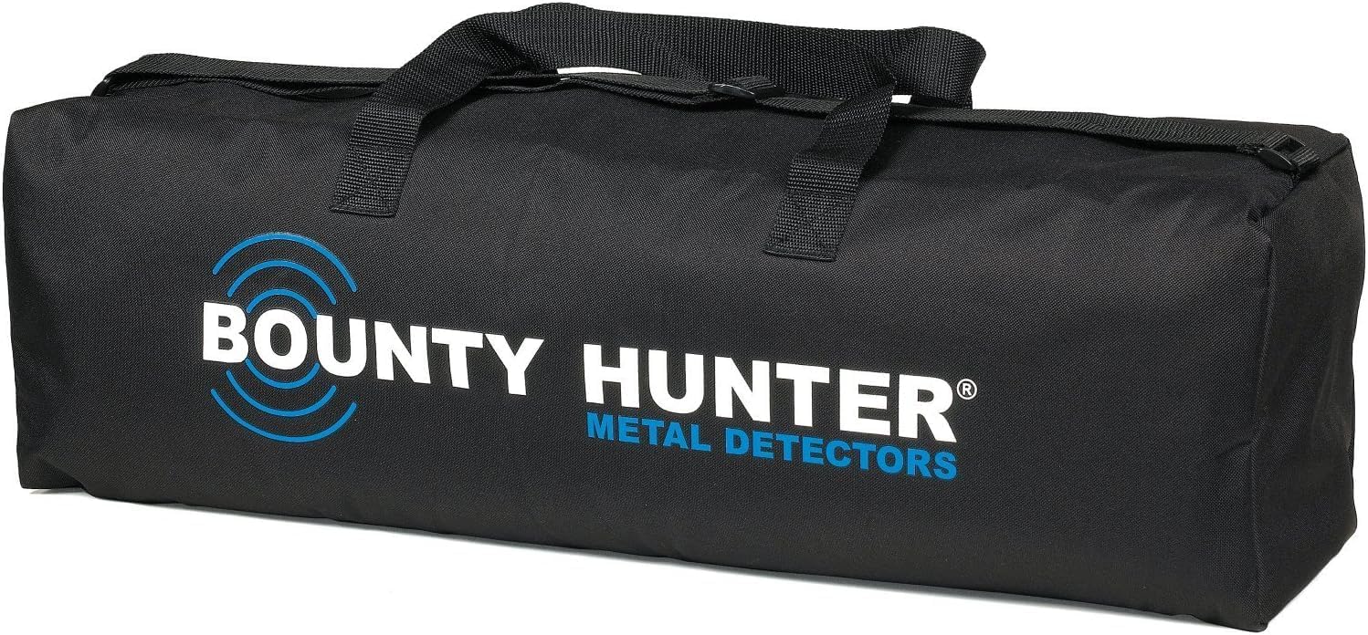 Bounty Hunter Sharp Shooter II Metal Detector Bundle with Pin Pointer, Trowel, Pouch, Headphones, Carry Bag – LCD Display, Auto Notch, Discrimination, Perfect for Coins, Relics, and Jewelry