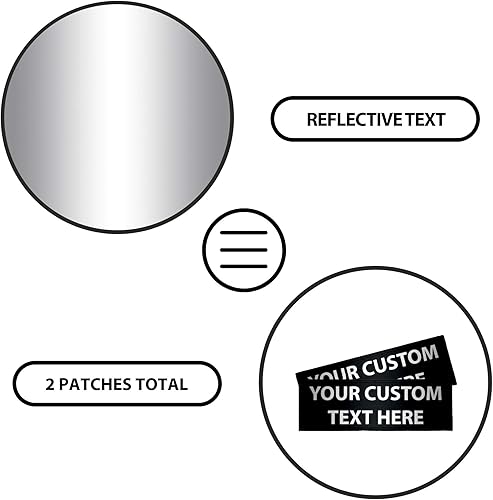 Miniatura 5 de Dogline Parche reflectante personalizado para arnés de chaleco o collar, parches personalizados con texto personalizable con gancho en la parte