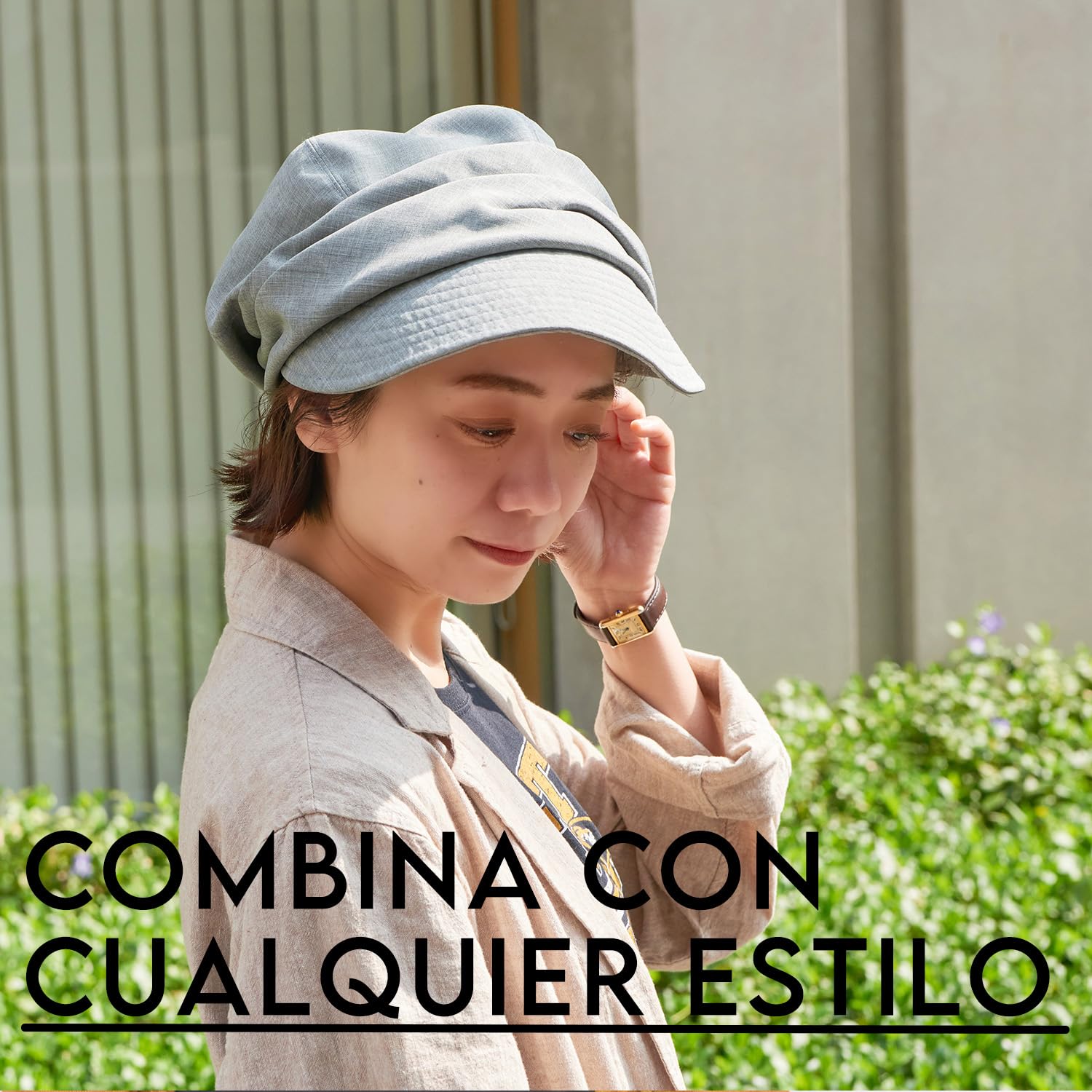 CHARM Sombrero de Sol Verano Algodón Orgánico Mujer - Visera Quimio UV Protégé