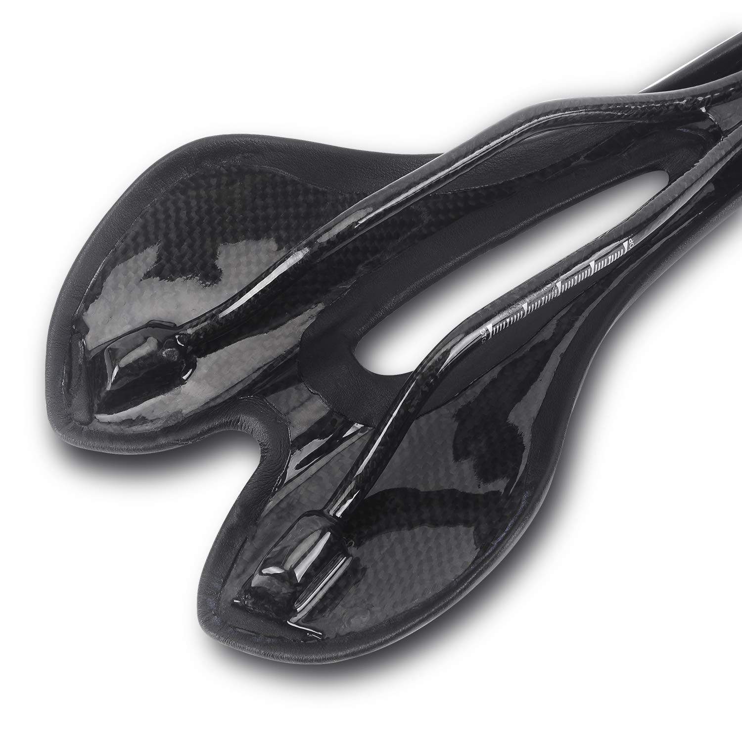 KABON Cómodo asiento de bicicleta ligero 3 K completo carbono bicicleta sillín cojín con cuero de microfibra transpirable para bicicleta de carretera y bicicleta de montaña