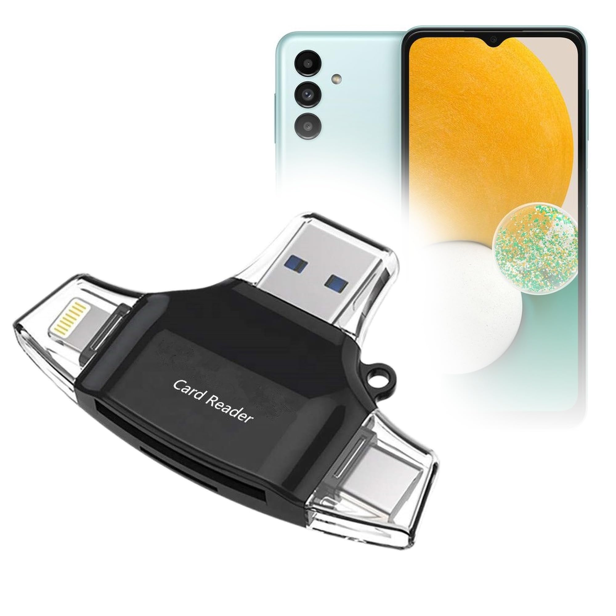 BoxWave Smart Gadget Compatible with Samsung Galaxy A13 5G - AllReader SD Card Reader, microSD Card Reader SD Compact USB - Jet Black-picture-23