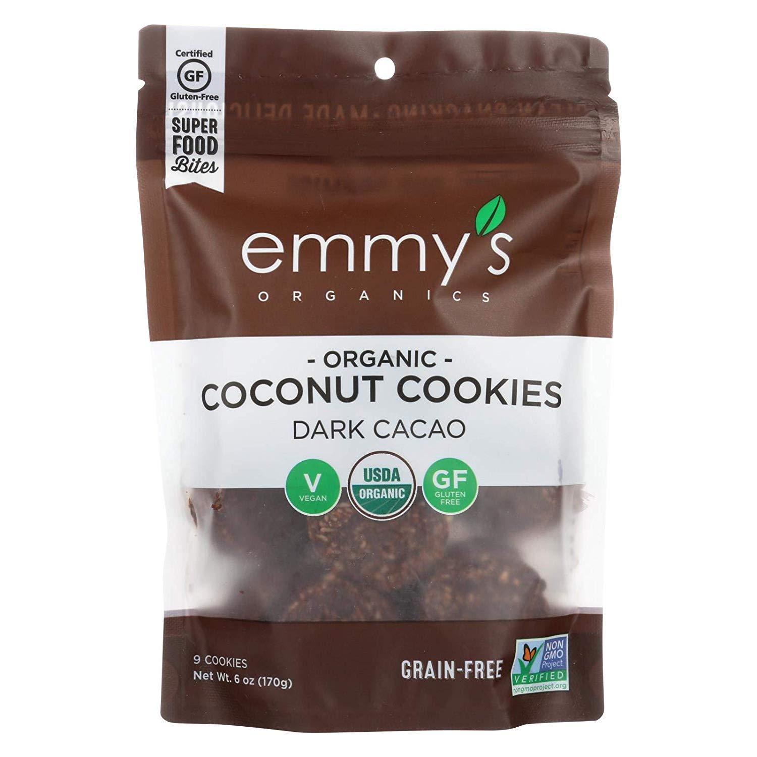 EMMYS Organic Dark Cacao Macaroons, 6 OZ