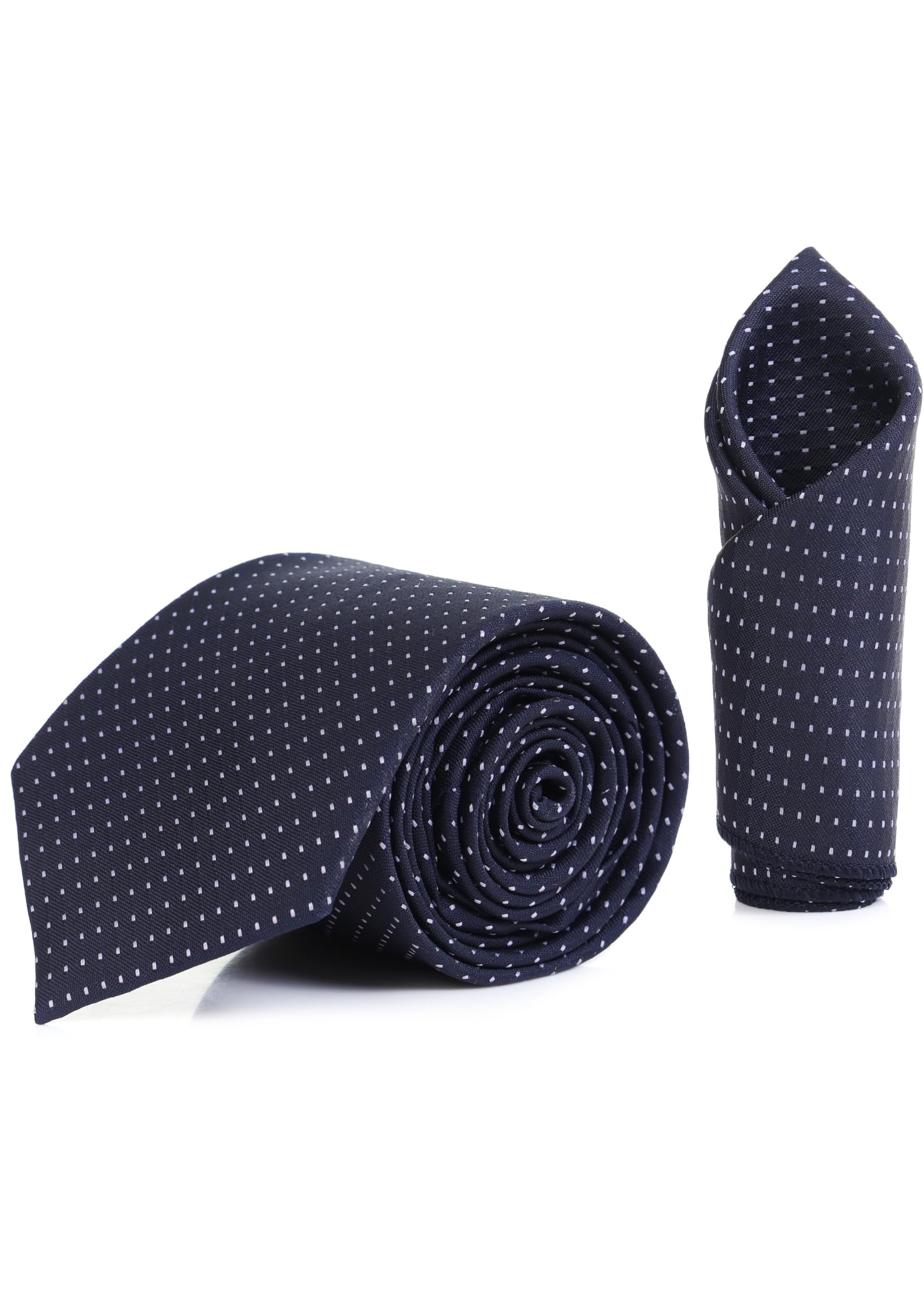 Random Stripe Necktie With Pocket Square For Men Polka Dots Tie With Box-picture-31