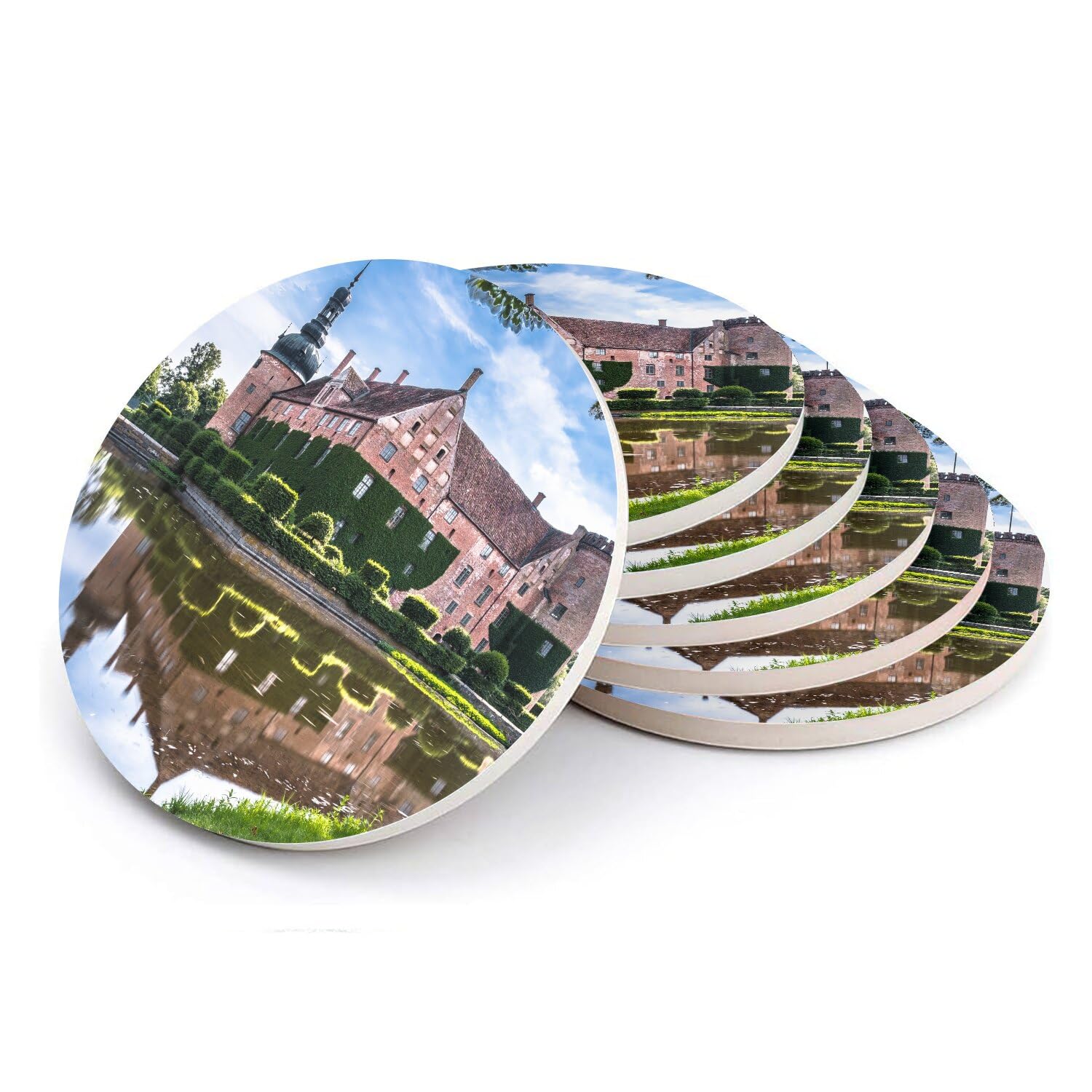 Sous-verre céramique anti-rayure palais rouge bassin château pour table propre