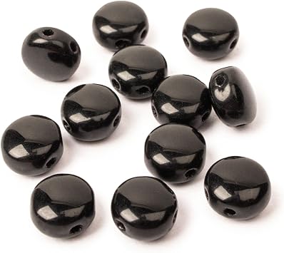 PotomacBeads DiscDuo Beads - Jet 6mm | Pack of 50