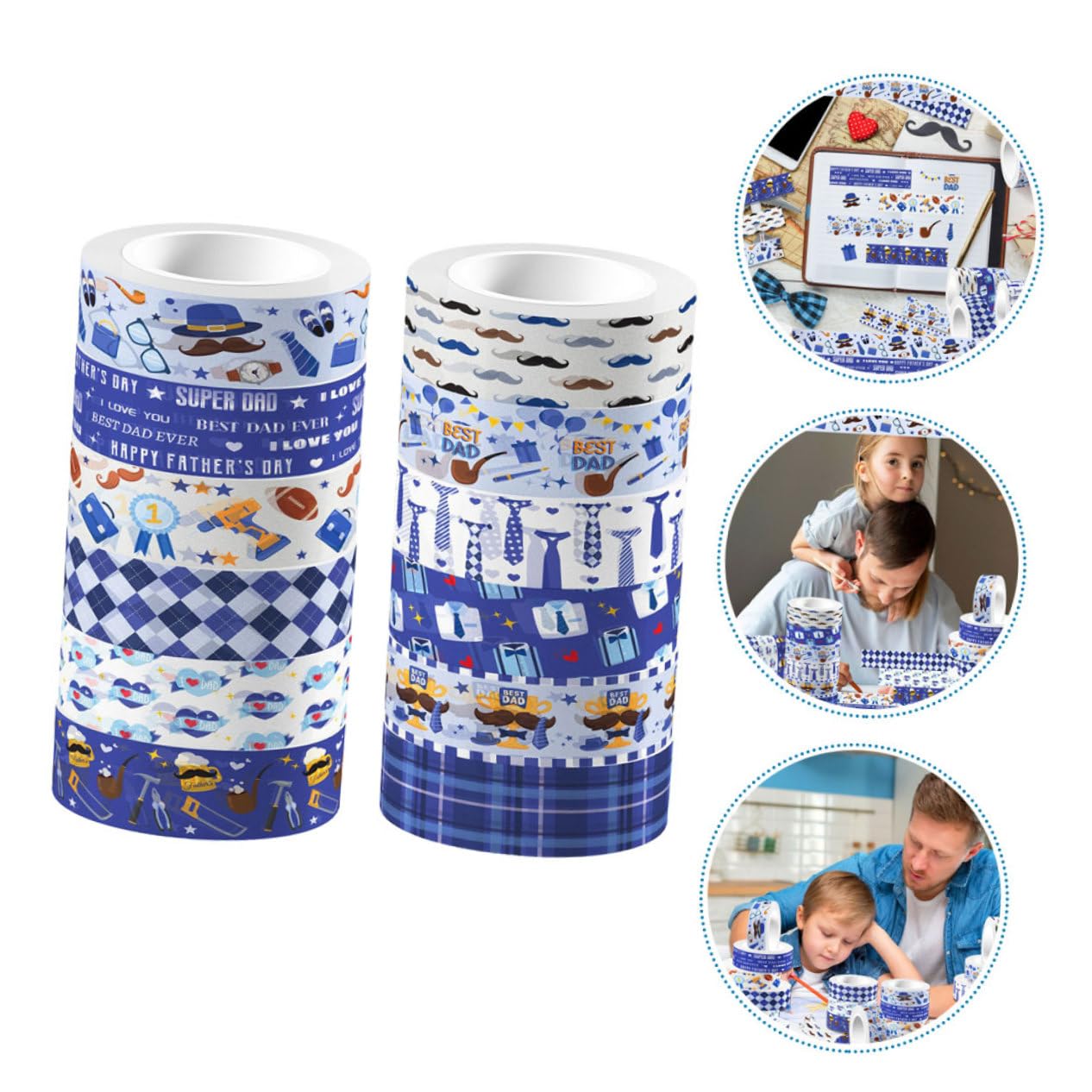 Tofficu 48rollen Washi Tape Für Diy Bastelprojekte Transparente Klebebänder Für Scrapbooking Geschenkverpackungen Und Journaling Zum Vatertag