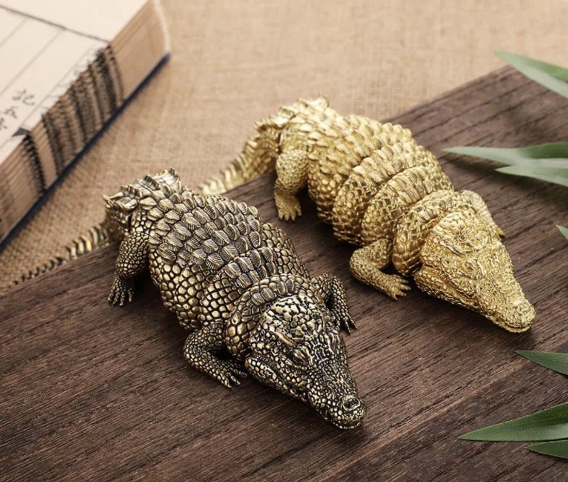 Amazon.co.jp: 銅製 鰐 ワニ インテリア オブジェ 置物 小物