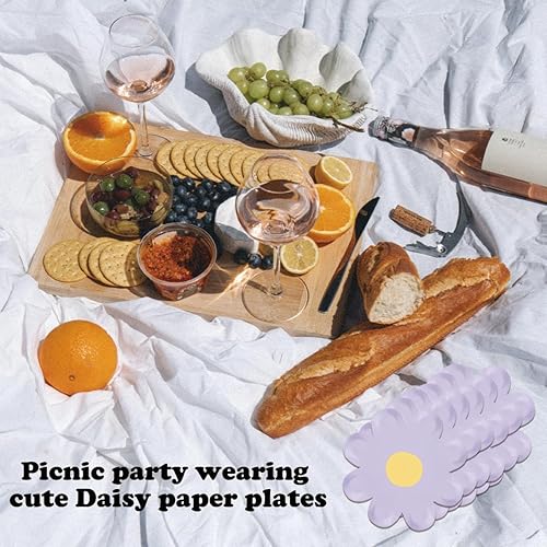 Miniatura 6 de 60 platos de papel de margarita, platos desechables de margaritas de 7 pulgadas, platos de margaritas para fiestas, bandeja de alimentos que se