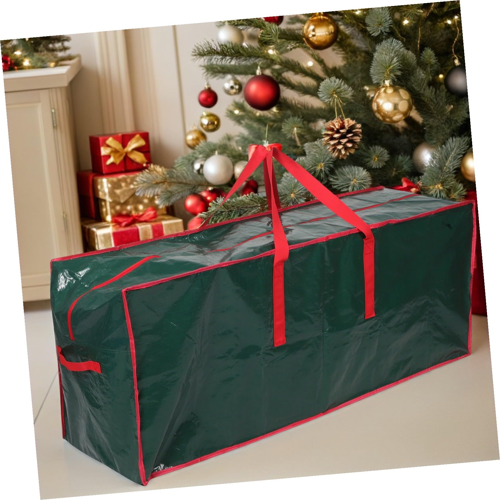 STOBAZA Aufbewahrungsbeutel für Weihnachtsbäume Robuste Tasche mit Reißverschluss für Künstliche Bäume und Dekorationen Staub und Feuchtigkeitsabweisend Vielseitig Einsetzbar