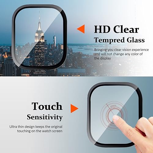 Miniatura 5 de Miimall Paquete de 2 protectores de pantalla de titanio para Apple Watch UltraUltra 2 de 1.732 pulgadas, marco de titanio + vidrio templado de