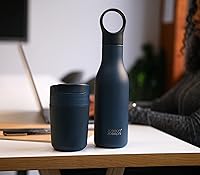 Vista 4 de Joseph Joseph Recarga Reuse Repeat 2-Piece Sipp Travel Mug & 16.9 fl oz Loop Hot Cold Bottle Set - Azul