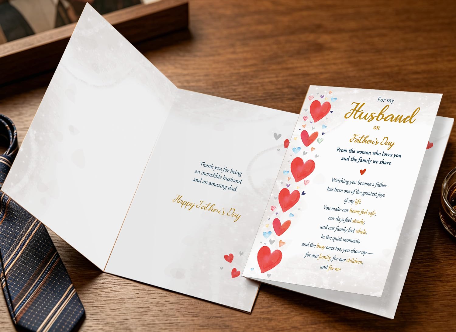Beixian Biglietto per la festa del papà per marito da moglie, biglietto sentimentale per la festa del papà, biglietto romantico per papà dalla donna che ti ama, decorazione ricordo della famiglia per