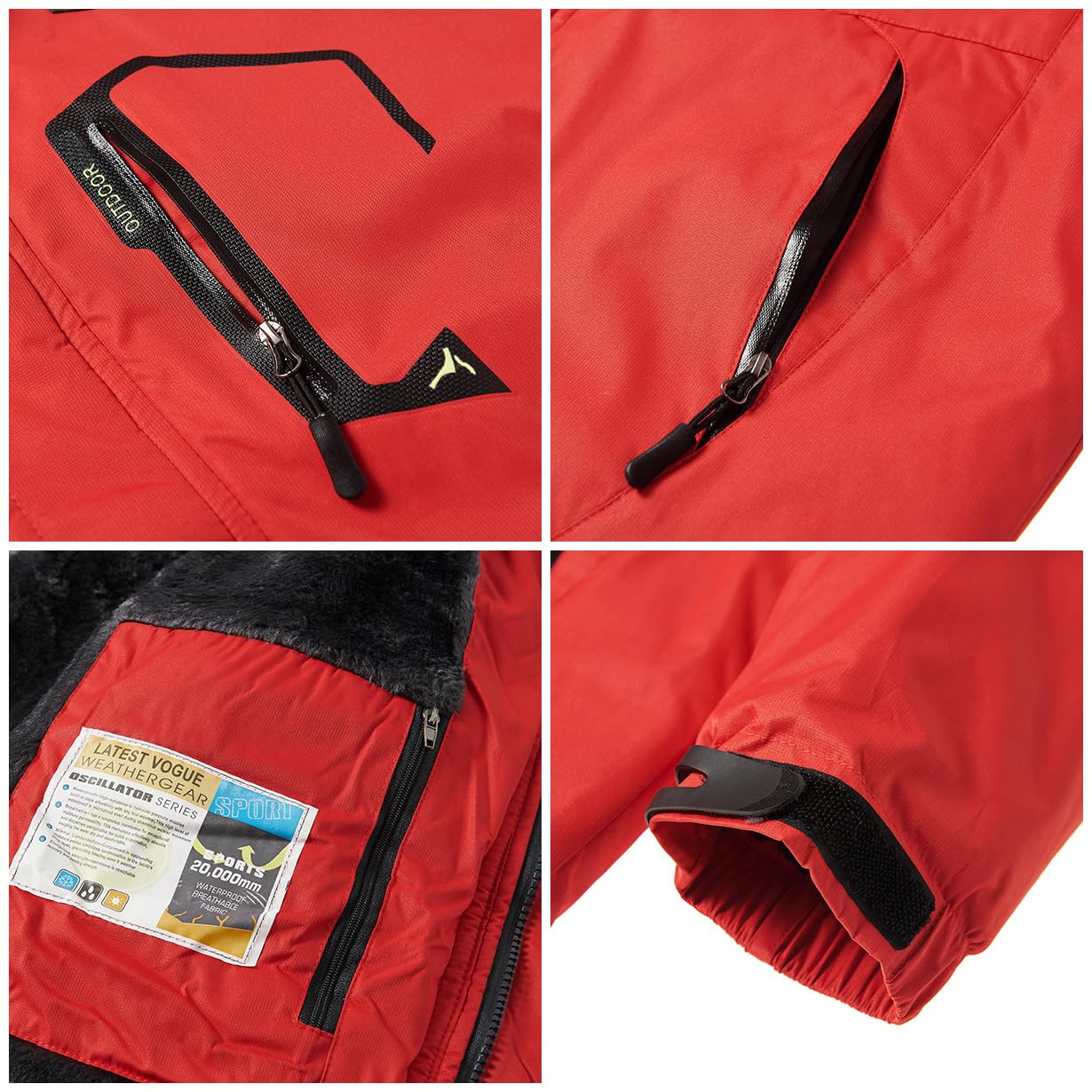 MANSDOUR Giacca da sci impermeabile da uomo Caldo Inverno Neve Cappotto antivento Mountain Windbreaker con cappuccio Impermeabile, Sandali Adventure Seeker, punta chiusa - T - Bambini, XX-Large