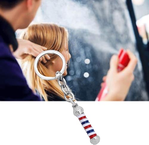Miniatura 6 de WSNANG Letrero de peluquería con llaverocollar para peluquero con luz de giro, colgante de joyería, estilista de regalo
