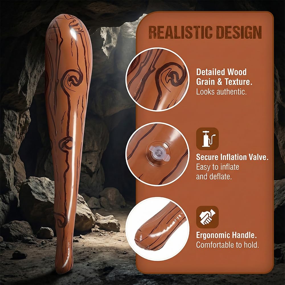 Caveman Costumes Accessories Adults & Kids 5Pcs Set - Image 4