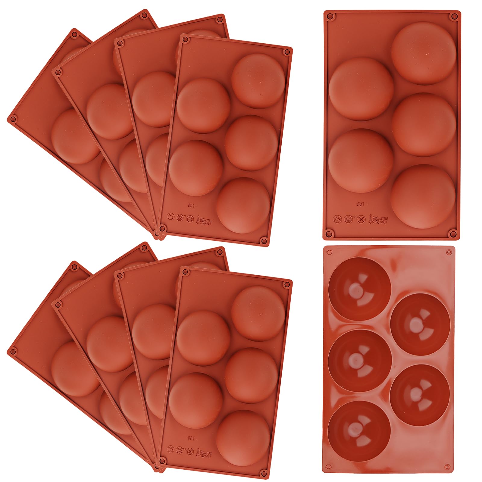 Moule En Silicone Semi Sphere BakingCakechocolate Jelly Dôme MousseBrown Dome Moussebrown