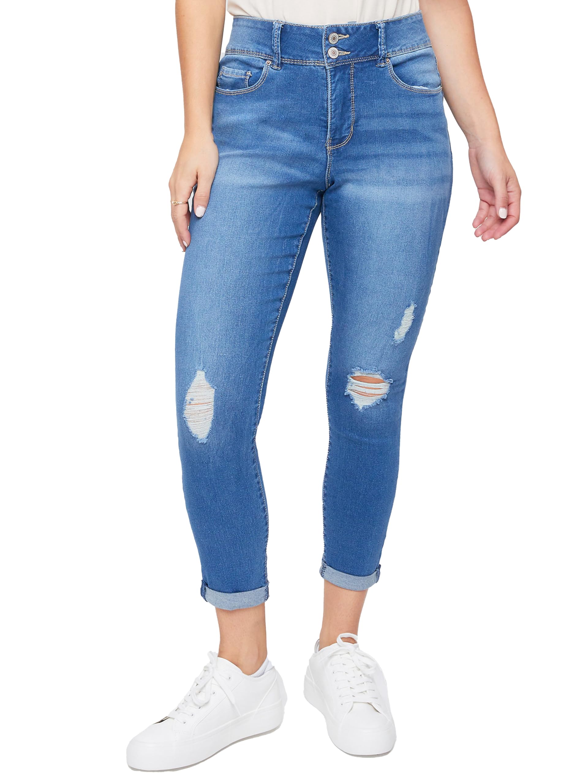 Royalty For MeWomen's Essential 2-Button Roll Cuff Ankle Jean