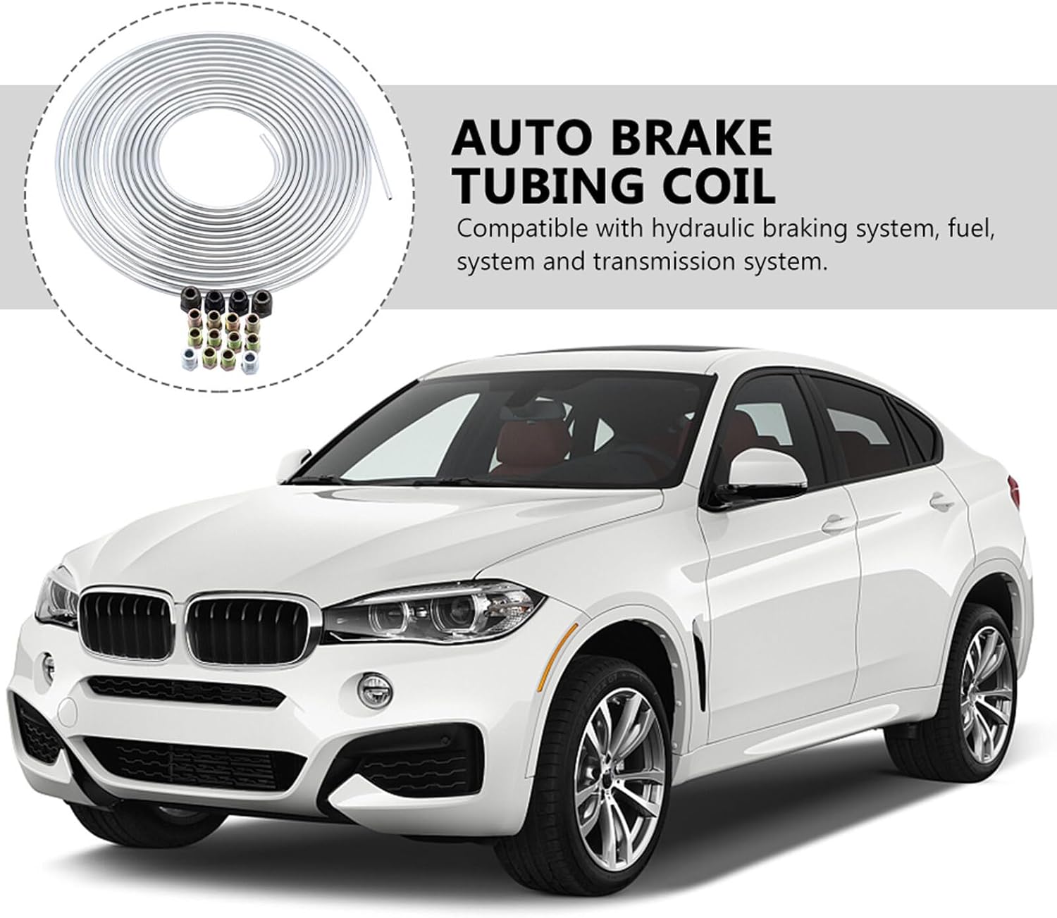 Auto Brake Tube 3/16 Od 25ft Steel Brake Line Tubing Coil Kit Replacement