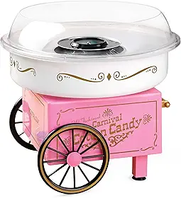 Nostalgia PCM306PK Máquina de algodão doce vintage, rosa