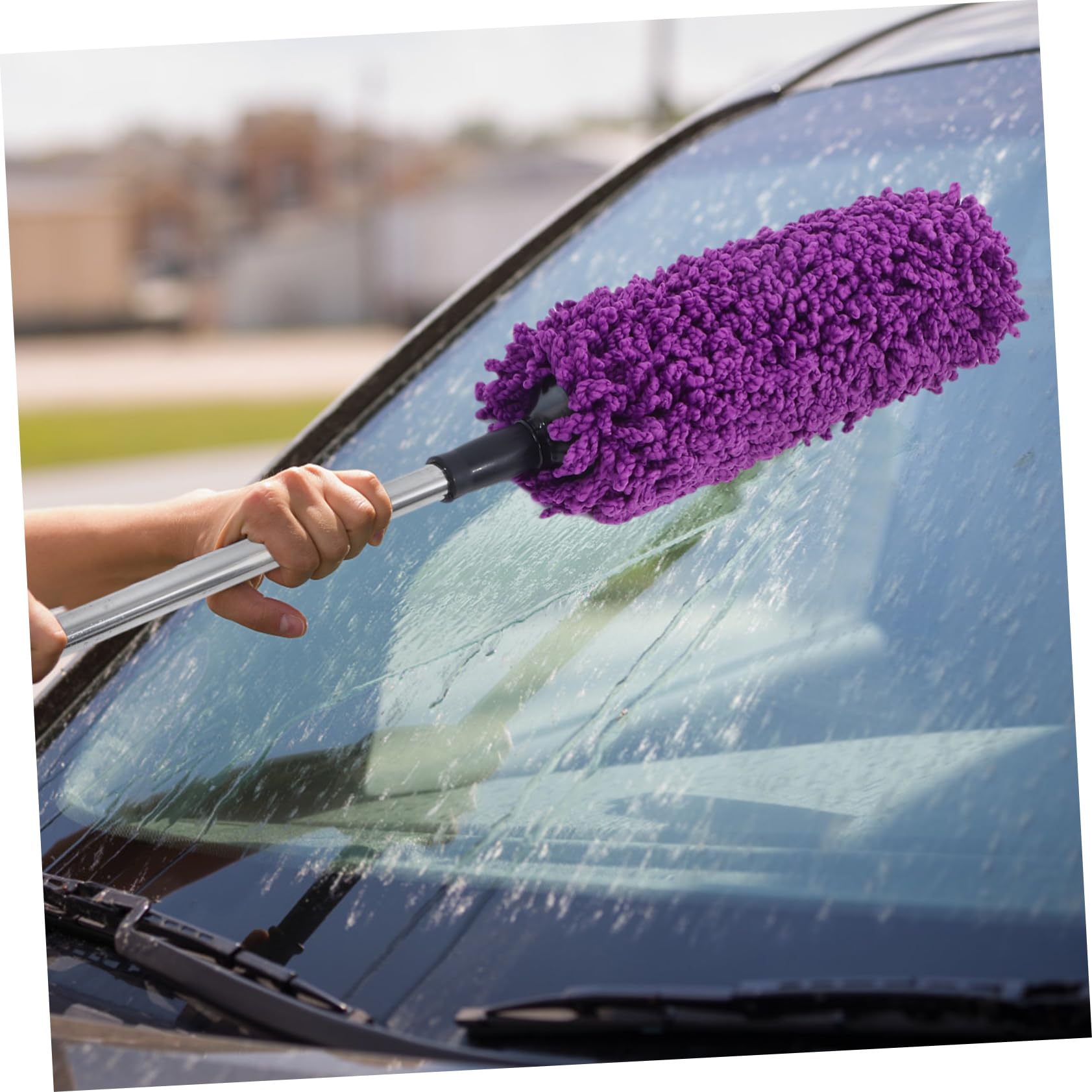 Alipis Cepillo Púrpura para Exterior Microfibra de Coche Limpieza