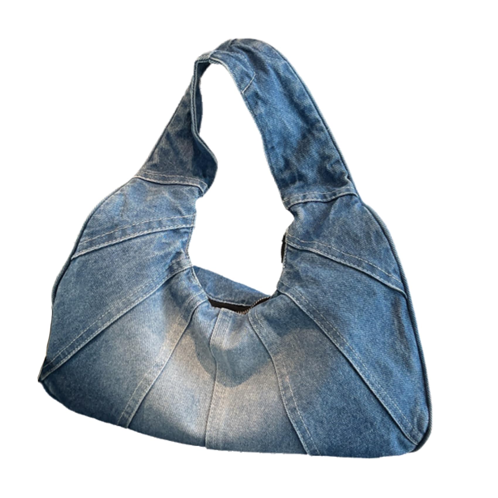 Quilted Denim Purse Large Capacity Jean Shoulder Bag for Women Casual Top Handle Satchel Purse Retro Hobo Bag Y2K Tote Bag