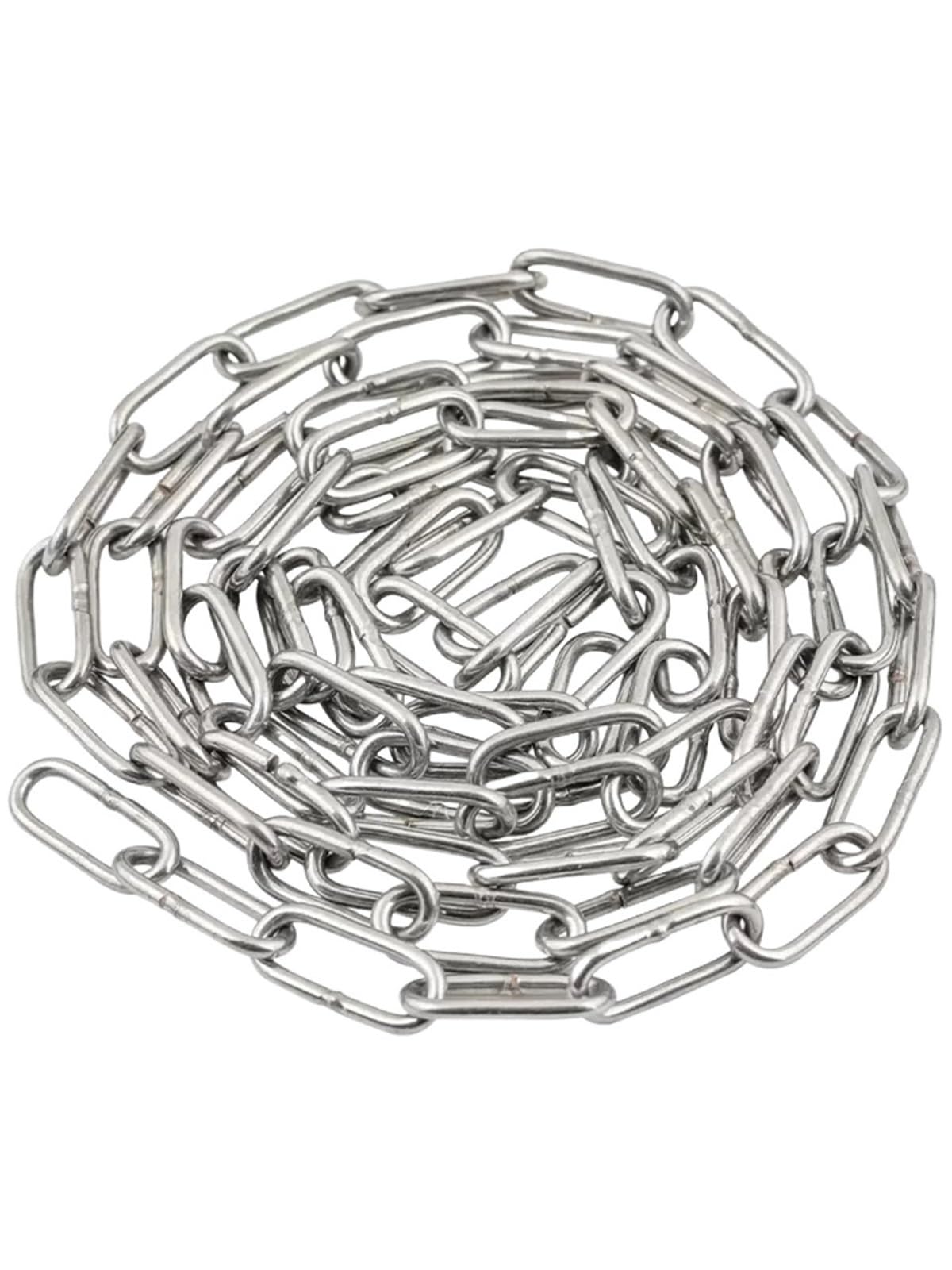 Catena Acciaio Inox Catena a maglie di sollevamento lunga e corta in acciaio inossidabile 304 senza saldatura con diametro 2-20 mm for guinzaglio for cani o linea stoffa(4MM Diameter)