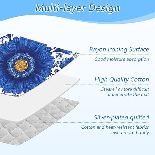 Miniatura 10 de Alfombrilla de planchar para mesa, manta de hierro portátil de viaje, fundas para tabla de planchar, alfombrilla de prensado, almohadillas de prensa