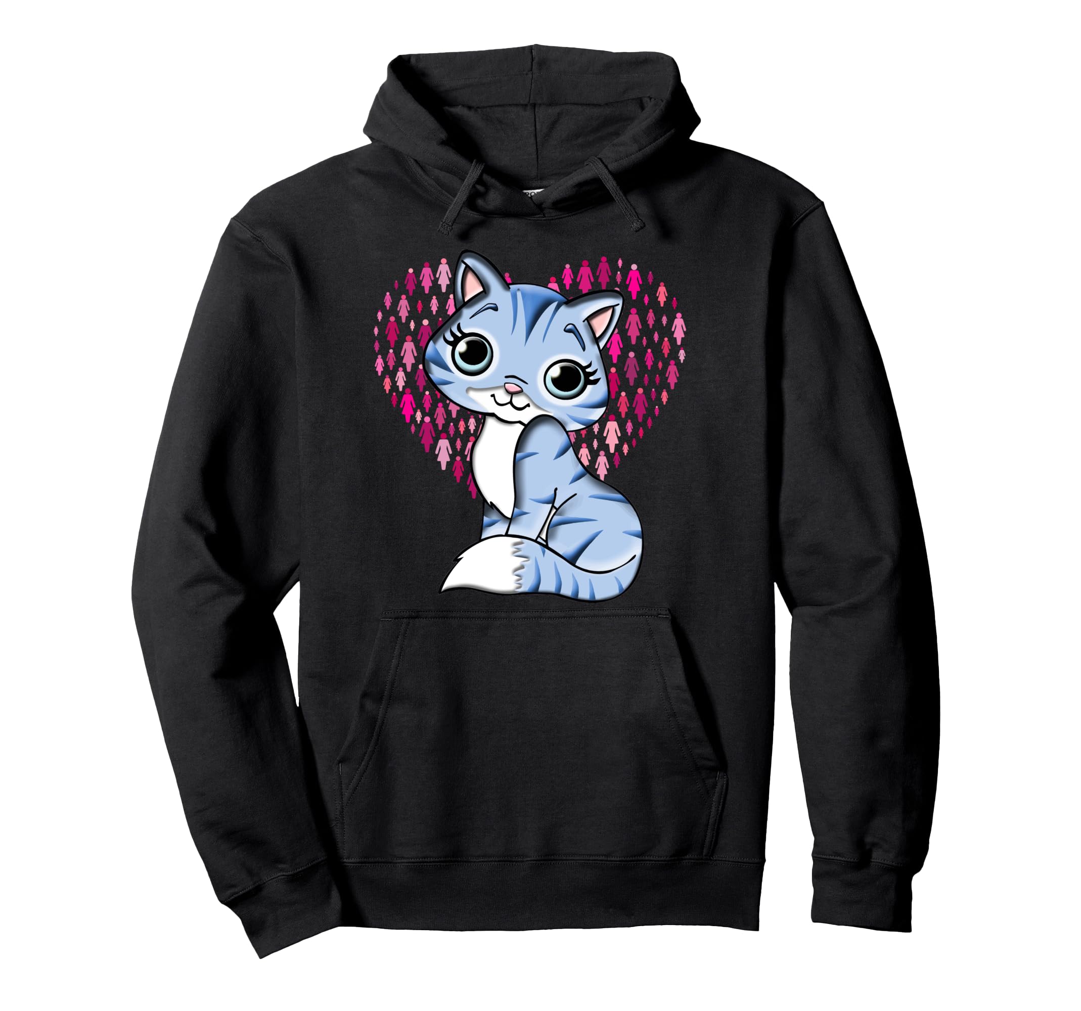 CUTE KITTY CAT LIVES MATTER Pullover Hoodie, Black