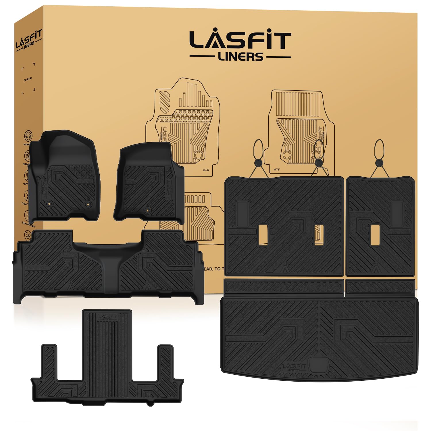 LASFIT Floor Mats for Chevrolet Tahoe/GMC Yukon/Escalade 2021-2026