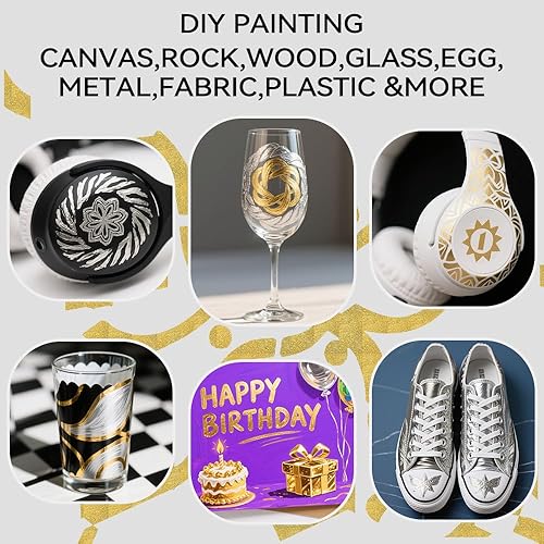 Miniatura 8 de TRANSON Juego de bolígrafos de pintura acrílica de doble punta para lienzo Rock Madera Cuero Cerámica DIY Pintura 12 Color